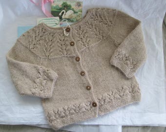 Baby Girl Hand Knit Sweater Dress Wool Size 12M