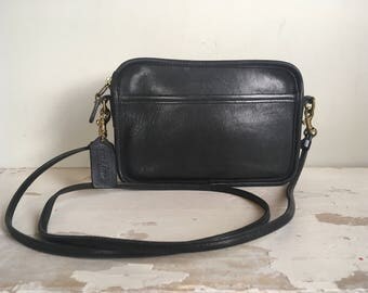 Vintage Coach Crossbody Bag // Navy Leather Coach Carnival Handbag // Small Coach Bag // Mini Bag // Abbey Bag // Convertible Coach // USA