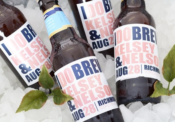 Wedding Beer Bottle Labels - I Do Brew Beer Labels - Custom Beer Bottle Labels - Personalized Wedding Beer Label - Waterproof Beer Sticker Il_570xn
