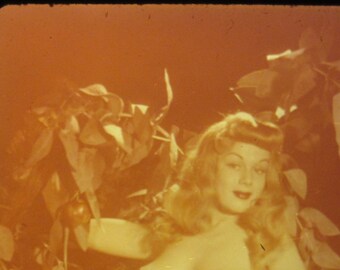 Original Nude Photo Slide Vintage Risque 1950s Color Nude 