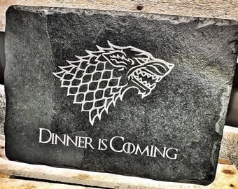 Game of Thrones Design 'Dinner' Slate Chopping Board / Placemat / Cheeseboards / Serving Platters - Novelty Gift for GOT Fans