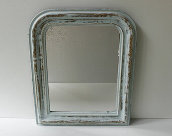 French Antique Mirror...upcycled and painted Duck Egg Blue