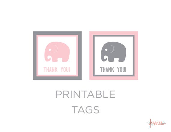printable tags elephant baby shower elephant tags