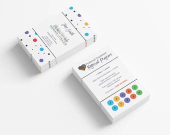 Rodan and Fields PC Customer Referral Card Punch Card Download - Polka Dot Personal Printable Custom Personalized
