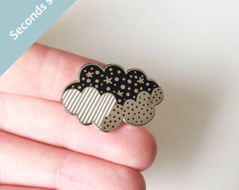 SECONDS SALE / Cloud enamel pin / nature enamel pin / pattern play enamel pin / lapel pin / black and white enamel pin / 50% OFF