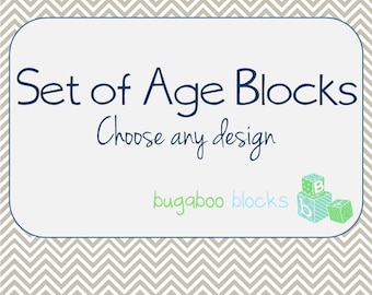 Baby Month Age Blocks - Weeks Months Years Grade - Choose your own design