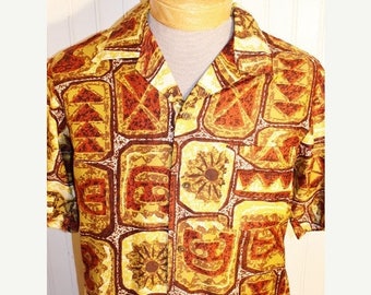 On Sale 50% OFF Men's Vintage Kona Kai Jantzen Hawaiian Shirt Tribal Multi Color M