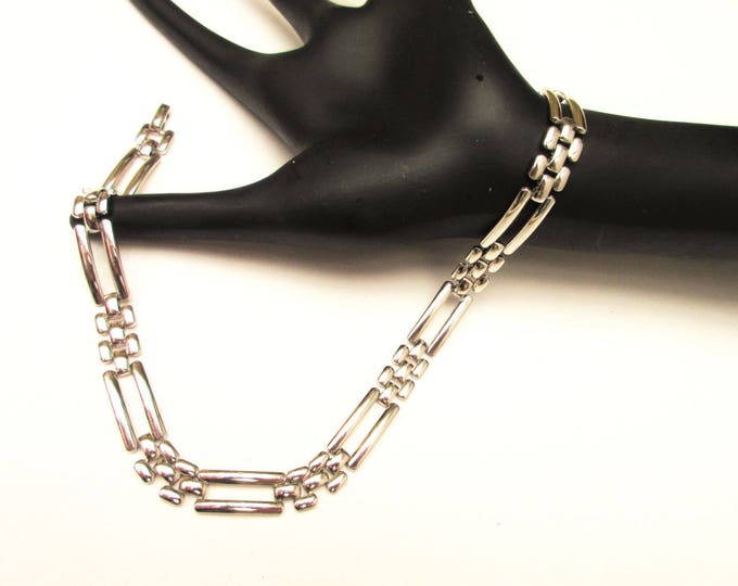 Silver link Necklace - Napier signed - Collar choker Necklace