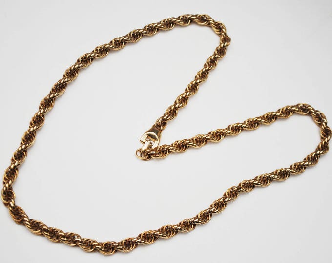 Vintage Chunky Gold Chain link -Twisted gold chain - Mid century 30 inches