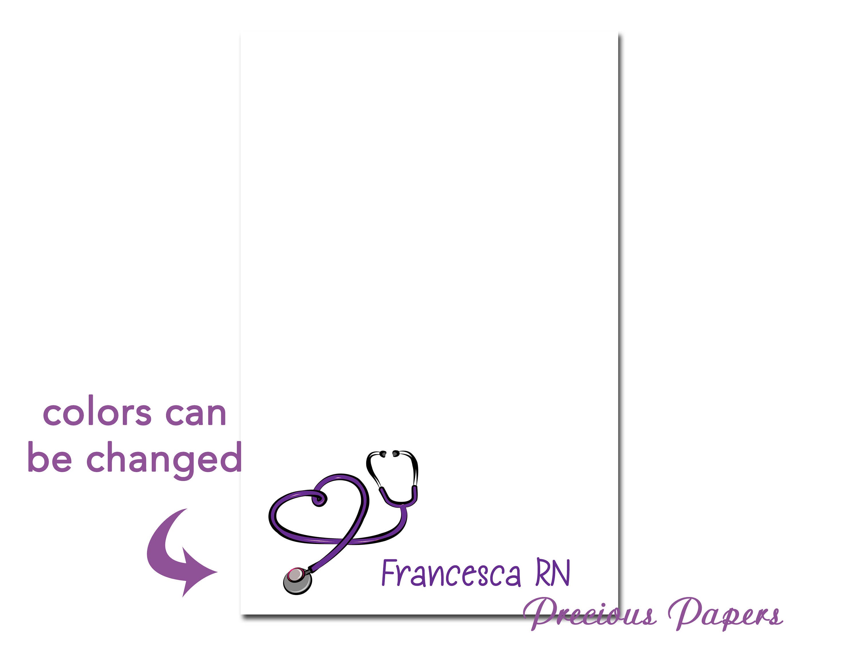 Personalized stethoscope notepad nurses note pads nurse gifts