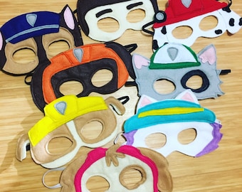 Paw Patrol Mask Set // Includes all 8 characters // Paw Patrol Party // Paw Patrol Prty Favor // Paw Patrol Gift idea