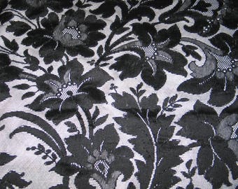 Antique Lace Shawl / Antique Mantilla / Vintage French Chantilly Net Lace Shawl Cape Scarf circa 1900s Victorian Black 106"