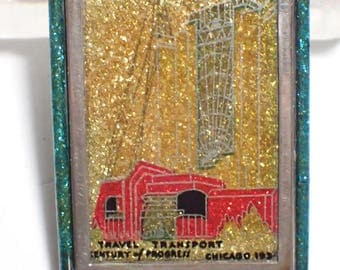 Rare Vintage Girey Compact 1934 Chicago Worlds Fair Century of Progress
