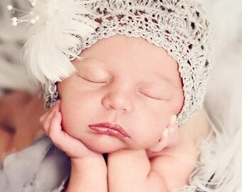 Newborn Crochet Pattern, Baby Crochet Pattern, Newborn Baby Bonnet Pattern, Crochet Baby Hat Pattern, Crochet Pattern, Baby Bonnet Pattern
