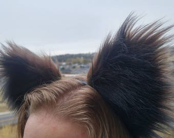 Raccoon Costume Ears by AnthroWear - Furry Adjustable Cosplay Accessories - Hand Made in USA