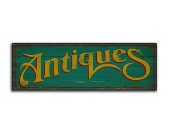 Antiques Antique wooden wood vintage sign farmhouse sign antiquites decor cottage business wall decor store sign shop signs