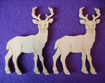 2 deer, wood, 7 x 5 cm (10-0001A)