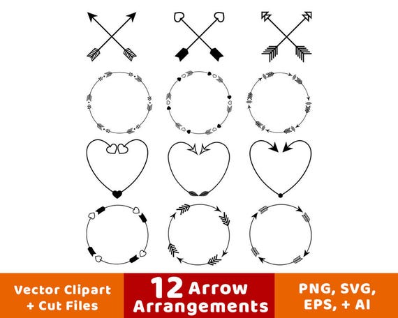 Download 12 Arrows Clipart Arrow Wreath Clipart Rustic Arrow Clipart