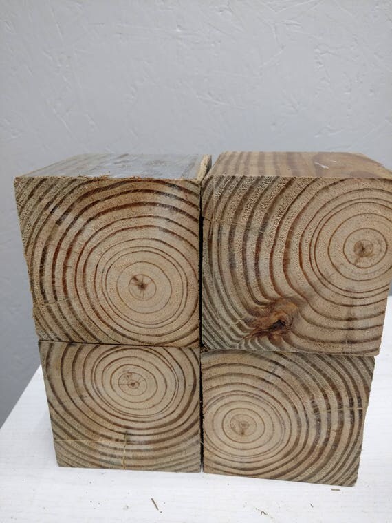 Extra Large Wood Blocks Primitive Style 3.5 by 3.5 Square from