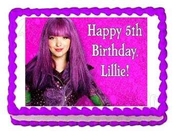 Disney Descendants Mal party decoration edible cake image cake topper frosting sheet