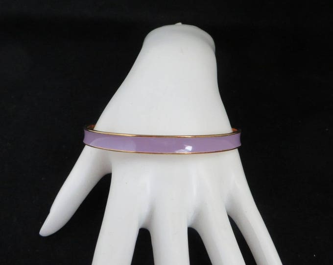 Monet Purple Enamel Bangle - Vintage Gold Tone Lavender Skinny Bangle Bracelet