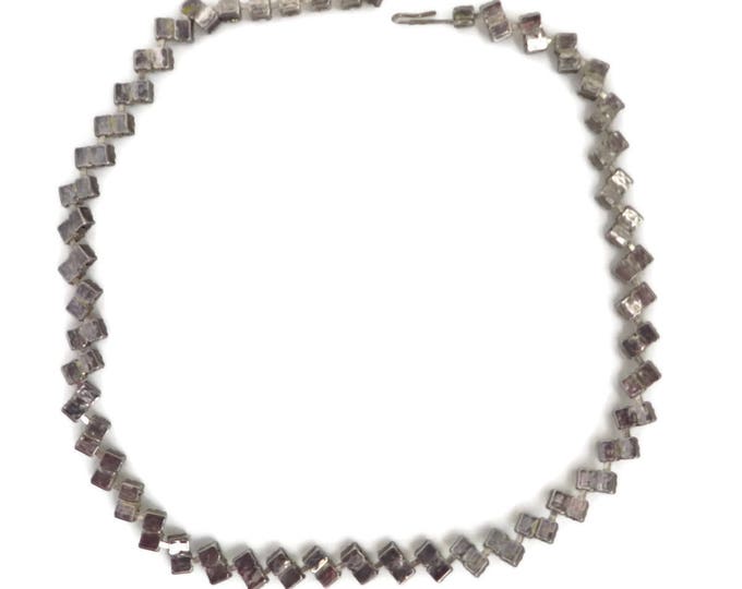 Classic Rhinestone Necklace | Vintage Linked Rhinestone Choker | Mid Century Bridal Jewelry