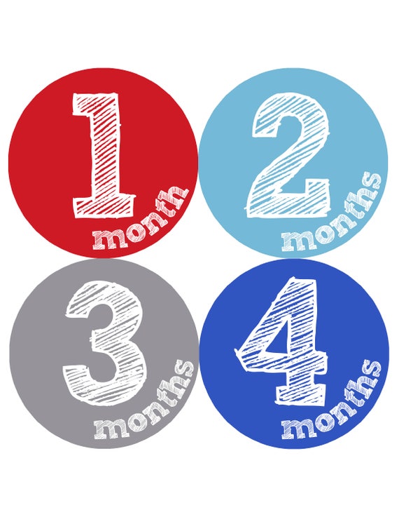 Baby Boy Month Stickers Monthly Baby Sticker Monthly Baby