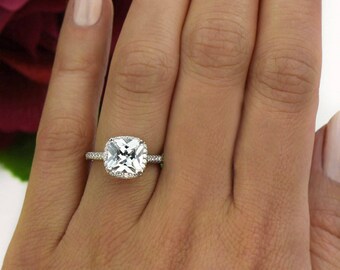 325 ctw classic halo engagement ring princess bridal ring man made diamond simulants - How Do Wedding Rings Work 325 ctw classic halo engagement ring princess bridal ring man made diamond simulants - How Do Wedding Rings Work