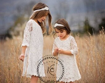 flower girl dress flower girl dress ivory girls lace dress lace dress toddler lace dress boho flower girl dress flower girl dress lace