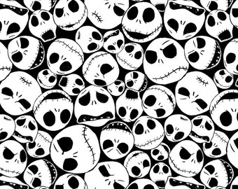 Disney Fabric Nightmare Before Christmas Fabric Jack Faces From Springs Creative 100% Cotton