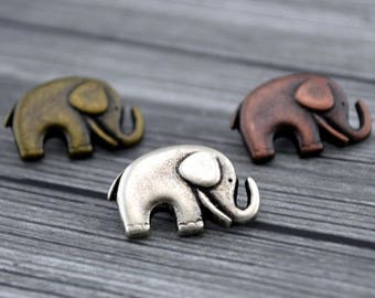 Summer Sale ELEPHANT Metal Buttons, Qty 3 to 48, Mixed Antique Silver, Antique Copper and Antique Bronze Buttons, 20mm Jaybo Good Luck Eleph