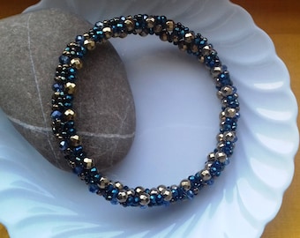 Golden crystal bead bracelet