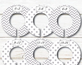 Séparateur à vêtements, diviseur garde-robe, séparateur placard enfant, organiser vêtement nouveau-né,chambre bébé,nursery gris blanc FCD101
