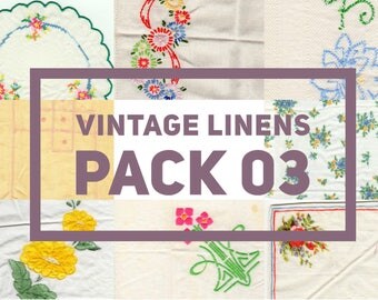 DIGITAL Vintage Linens Pack 01 Printable Paper Pack