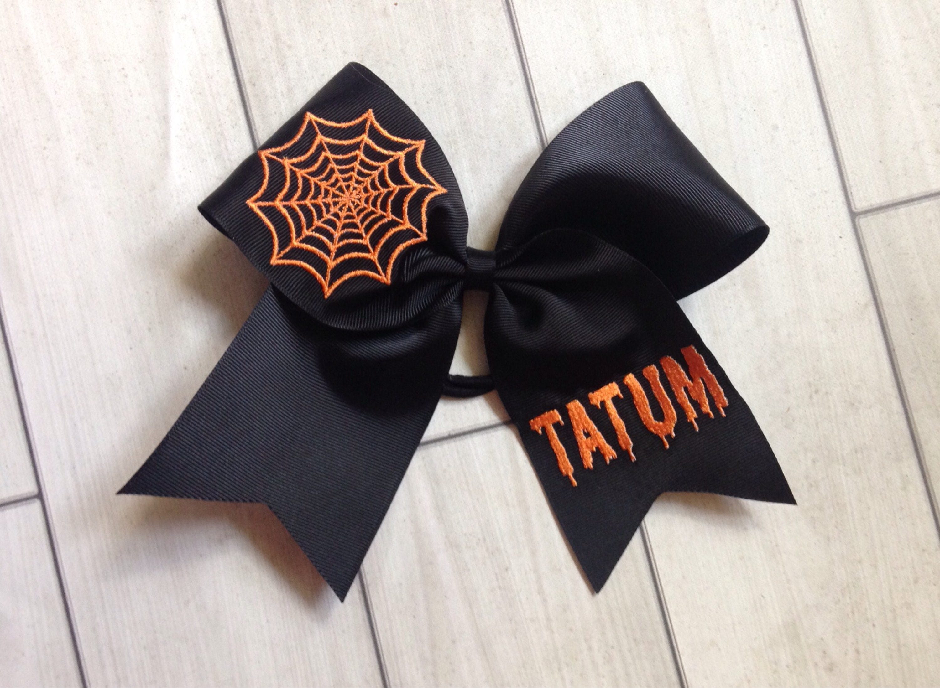 Halloween Cheer Bow Custom Personalized Black and Orange