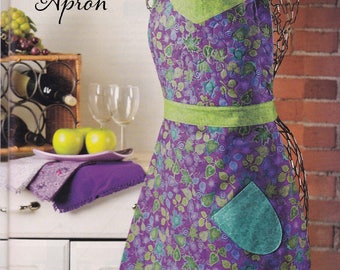 Reversible Turquoise Purple Full Apron Handmade