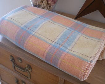 Vintage Welsh wool blanket, carthen