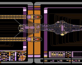 Star Trek Schematic LCARS USS Sutherland Nebula Class Large