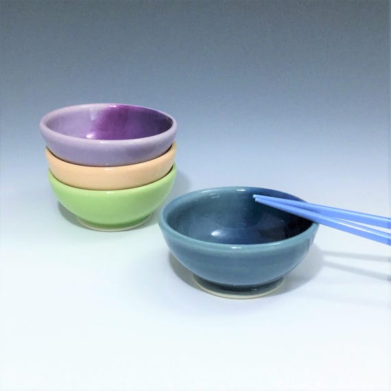 Blue Sauce Bowl Porcelain Soy Sauce Dish One Small Ceramic