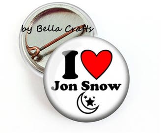 25 pcs, I Heart Jon Snow, Pins or Magnets, Pinback Buttons, Game of Thrones, GOT, King of the North, I Love, Fandom, Fundraiser, Geeky Nerdy