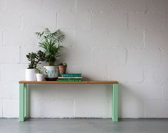 Bench, Wooden Bench, Oak Bench Dining Bench, Hallway Bench, Mid century, Pantone
