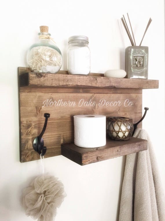 Rustic Bathroom Shelf Wood Towel Rack Entryway Rustic Bathroom Shelf Wood Towel Rack Entryway