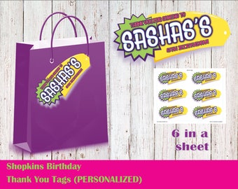 Shopkins Thank You Tag Labels