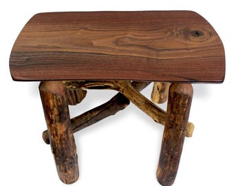 Entryway Bench, Wood Slab Bench, Reclaimed Wood Bench, Rustic Bench, Small Wood Bench, Rustic Furniture, Live Edge Slab Bench, Walnut Bench