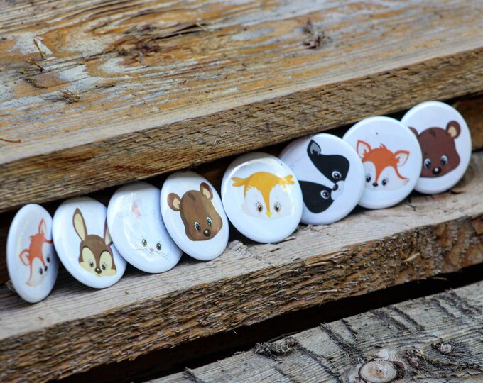 Woodland Animal Fridge Magnets - Baby Animal Party Favors - Learning Toys - Preschool Activities - Kindergarten Teacher - Classroom Magnets