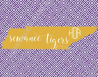 Sewanee folded note card set, Sewanee stationery, Sewanee thank you notes, Sewanee Tigers