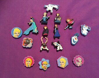 Disney's Frozen Shoe Charms for Crocs, Silicone Bracelet Charms, Party Favors, Jibbitz