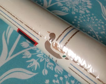 NOS Retro shelf paper made by Contact, HUGE roll, 1980s mod, duck shelf liner, contact paper, mallard ducks