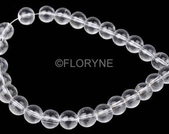Set of 20 transparent glass 10mm round beads