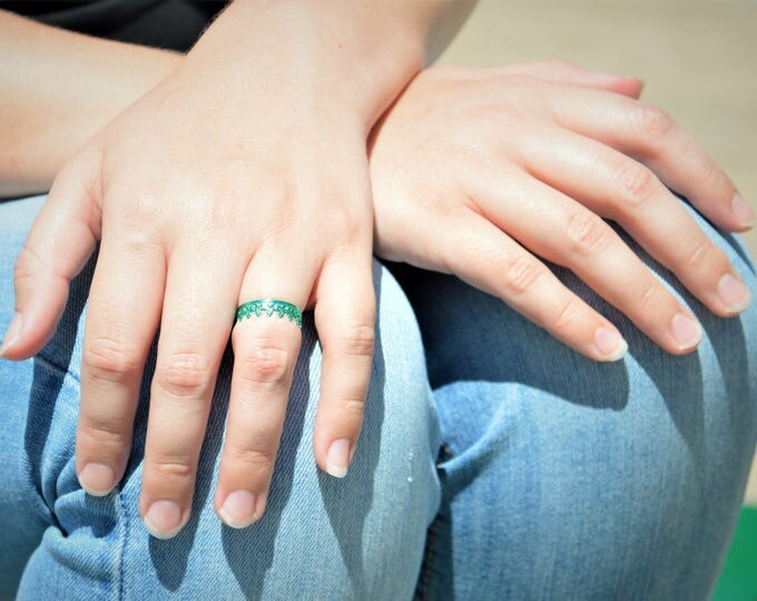 Dainty Green Crown Ring, Green Princess Crown Ring, Princess Ring, Tiara Ring, Queen Ring, Green Ring, Green Princess Ring, Emerald Green